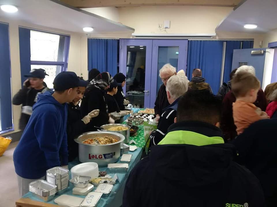People gathered at Asian street food fundraising event